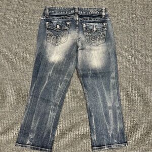 Vanity Distressed Blue Cropped Jeans